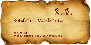 Kohári Valéria névjegykártya
